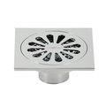 Kingston Brass BSF4161C Watercourse Sunburst 4" Square Grid Shower Drain, Chrm BSF4161C